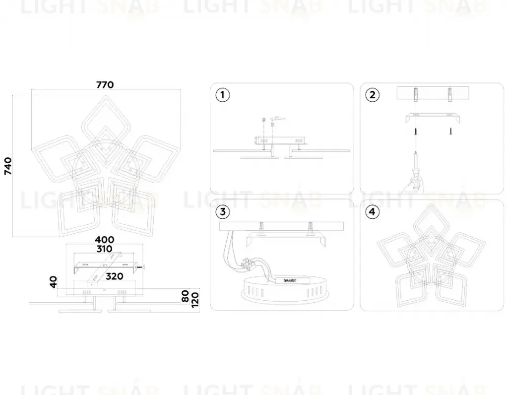 Потолочная люстра Ambrella Light Acrylica Original FA8915 FA8915
