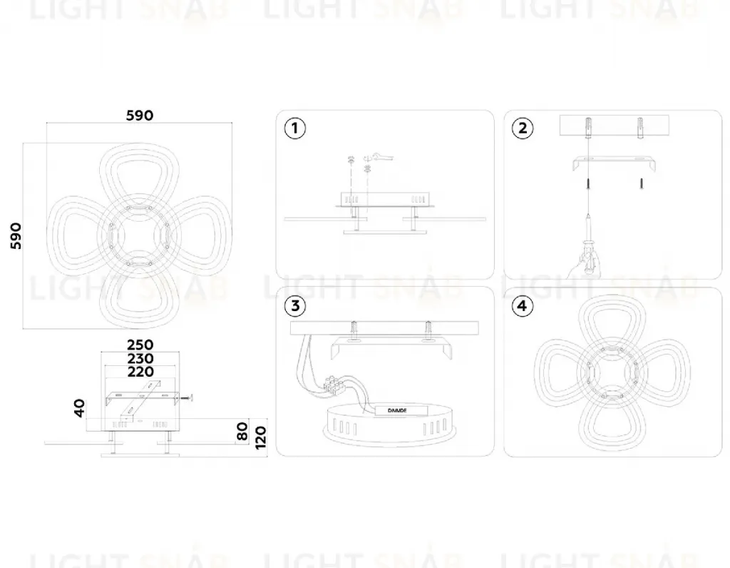 Потолочная люстра Ambrella Light Acrylica Original FA8925 FA8925