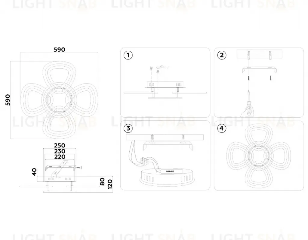Потолочная люстра Ambrella Light Acrylica Original FA8926 FA8926