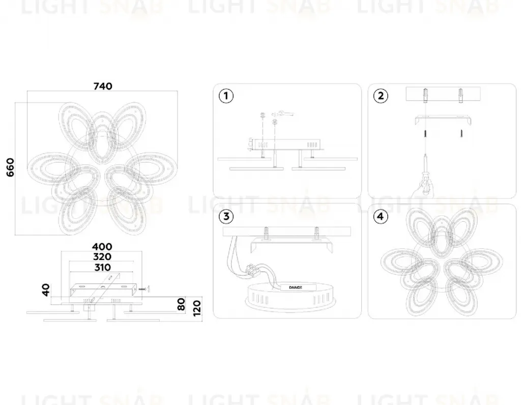 Потолочная люстра Ambrella Light Acrylica Original FA8933 FA8933