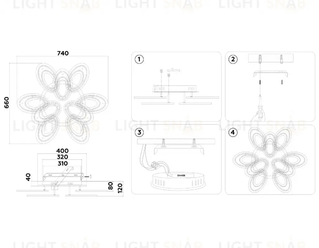 Потолочная люстра Ambrella Light Acrylica Original FA8938 FA8938