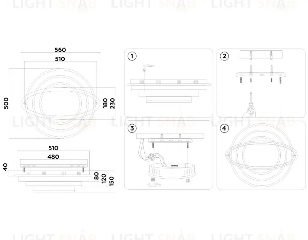 Потолочная люстра Ambrella Light Acrylica Disk FA8522 FA8522