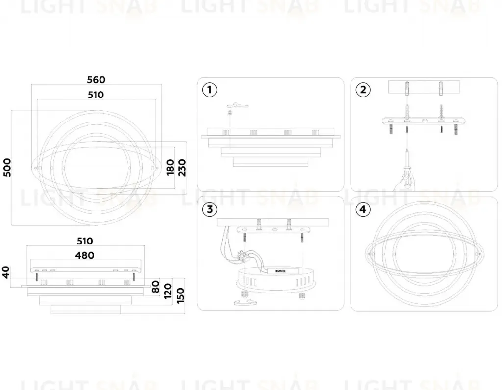 Потолочная люстра Ambrella Light Acrylica Disk FA8524 FA8524