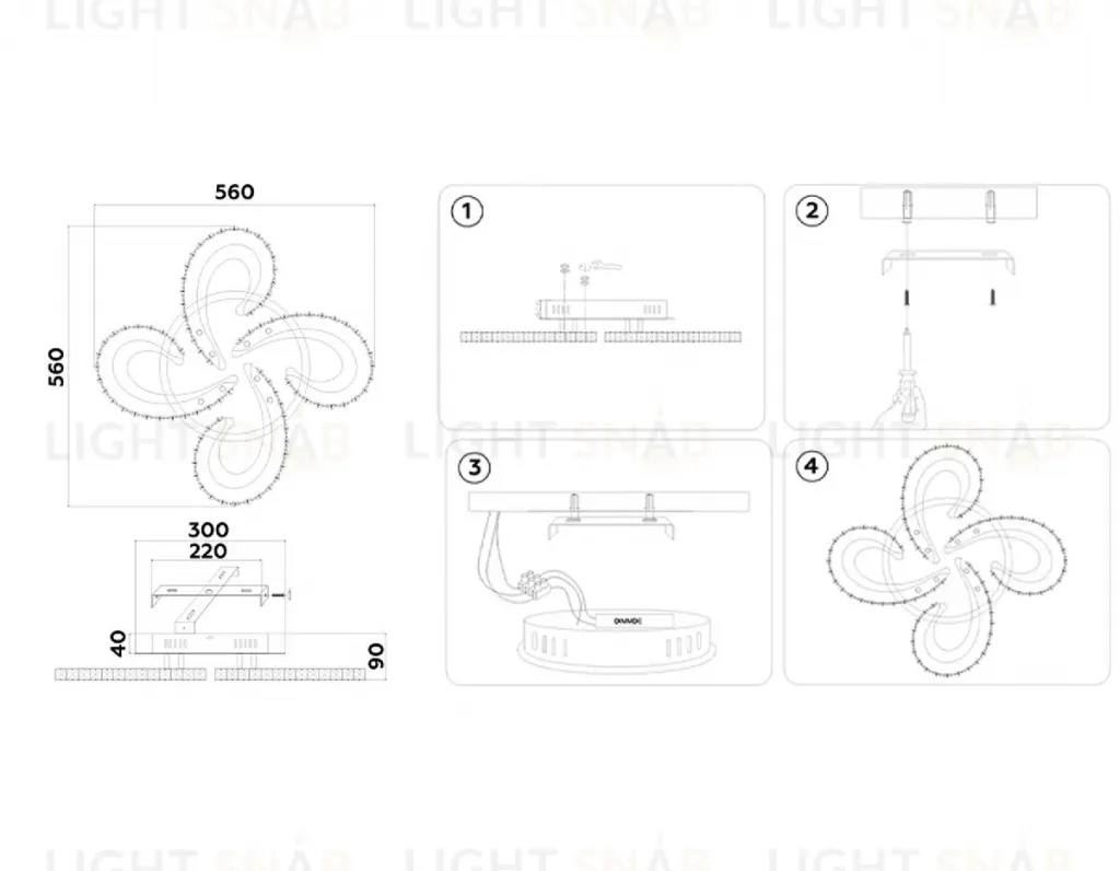 Потолочная люстра Ambrella Light Acrylica Ice FA1702 FA1702