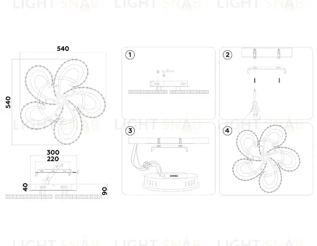 Потолочная люстра Ambrella Light Acrylica Ice FA1703 FA1703