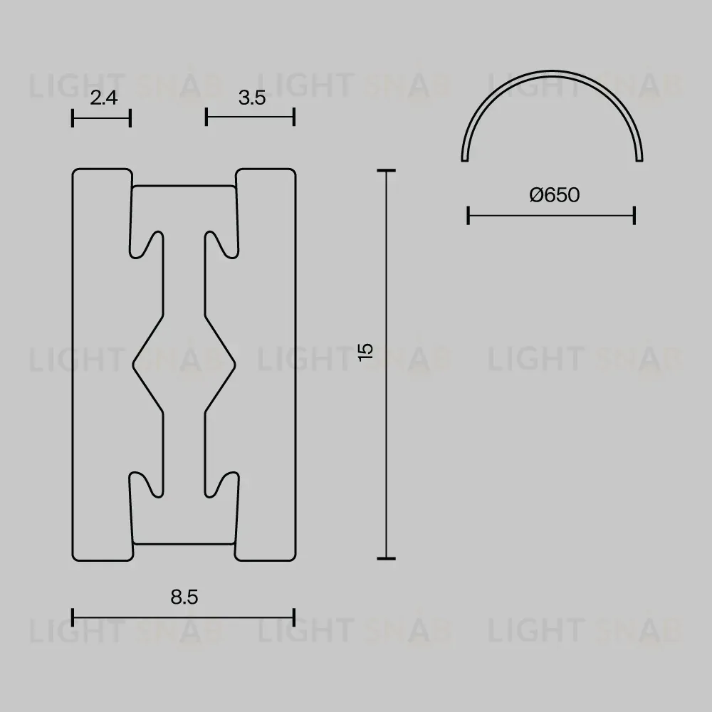 Шинопровод магнитный полукруг Maytoni Flarity TRX154-SR-D650-B TRX154-SR-D650-B