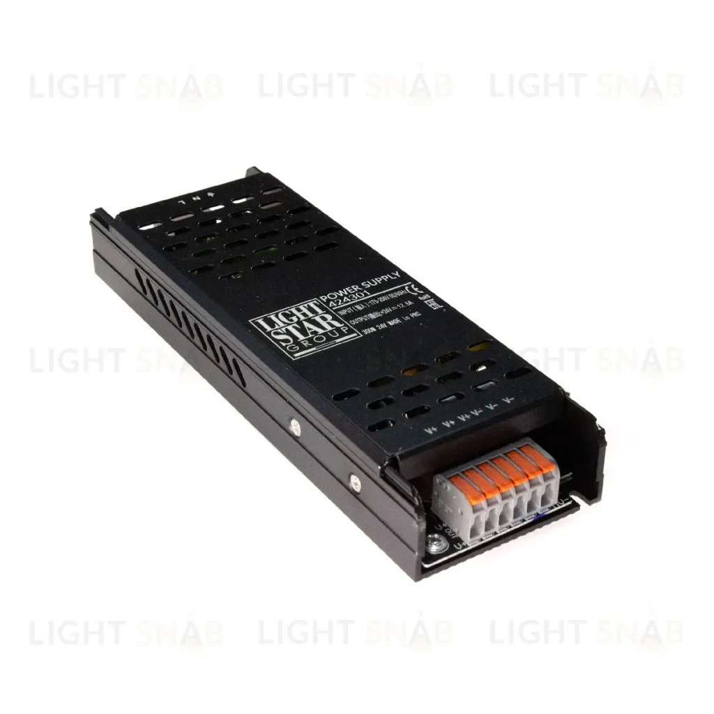 Блок питания для светодиодной ленты Lightstar 300Вт DC24В 12.5А IP20 424301 424301