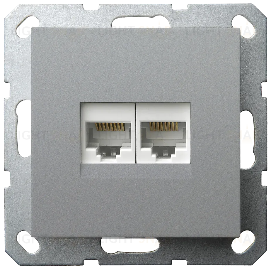 Интернет розетка Jasmart двойная S разъем RJ45х2 (8/8) G6106S G6106S