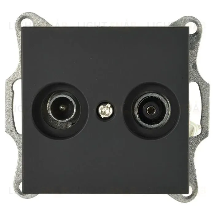 Розетка Jasmart TV-FM проходная с накладкой черный матовый (soft touch) G6205PB G6205PB