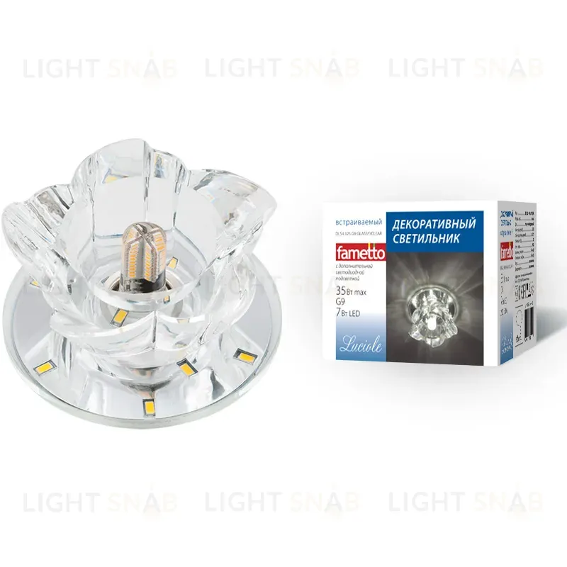 Встраиваемый светильник Fametto Luciole DLS-L125 G9 GLASSY/CLEAR UL-00000376 DLS-L125 G9 GLASSY/CLEAR