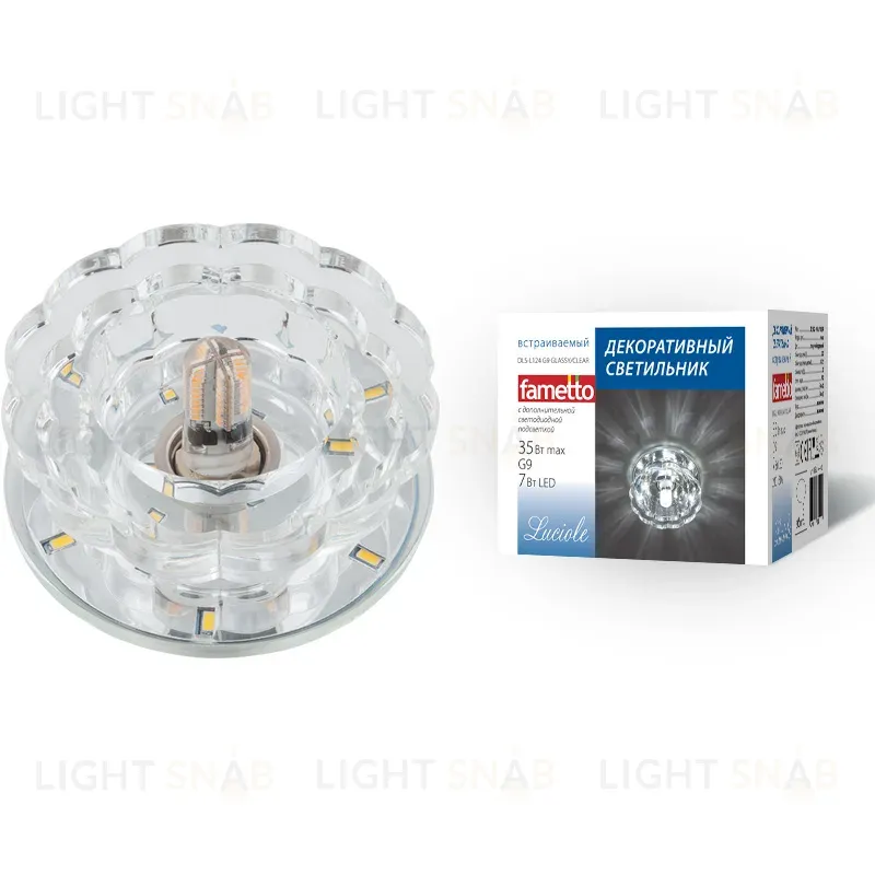 Встраиваемый светильник Fametto Luciole DLS-L124 G9 GLASSY/CLEAR UL-00000375 DLS-L124 G9 GLASSY/CLEAR