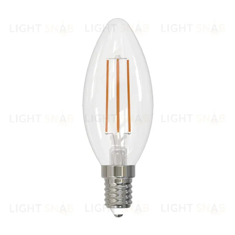 Лампа светодиодная филаментная Volpe E14 5W 3000K прозрачная LED-C35-5W/3000K/E14/CL/SLF UL-00008324 LED-C35-5W/3000K/E14/CL/SLF