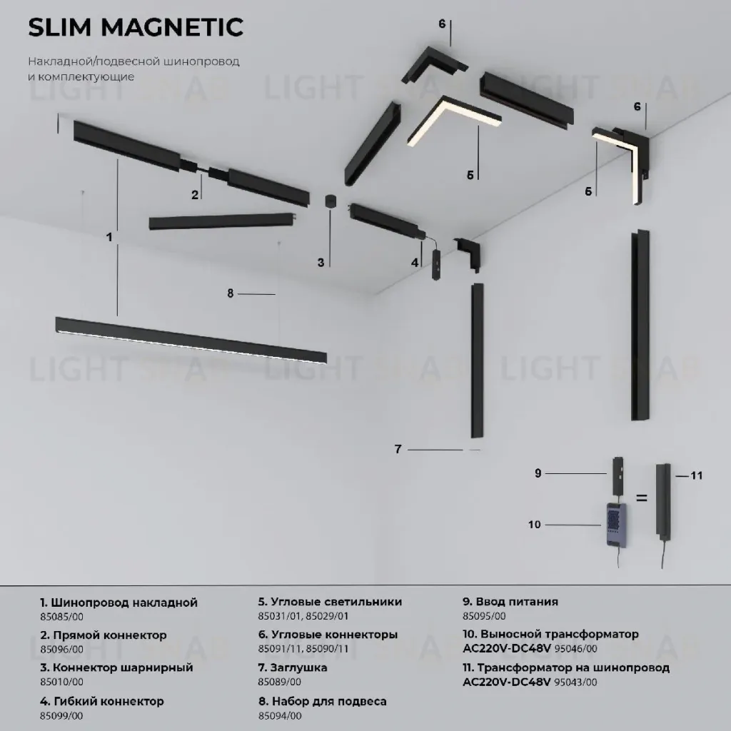 Трековый магнитный светильник Elektrostandard Slim Magnetic 4690389206528 85013/01 a067380 4690389206528