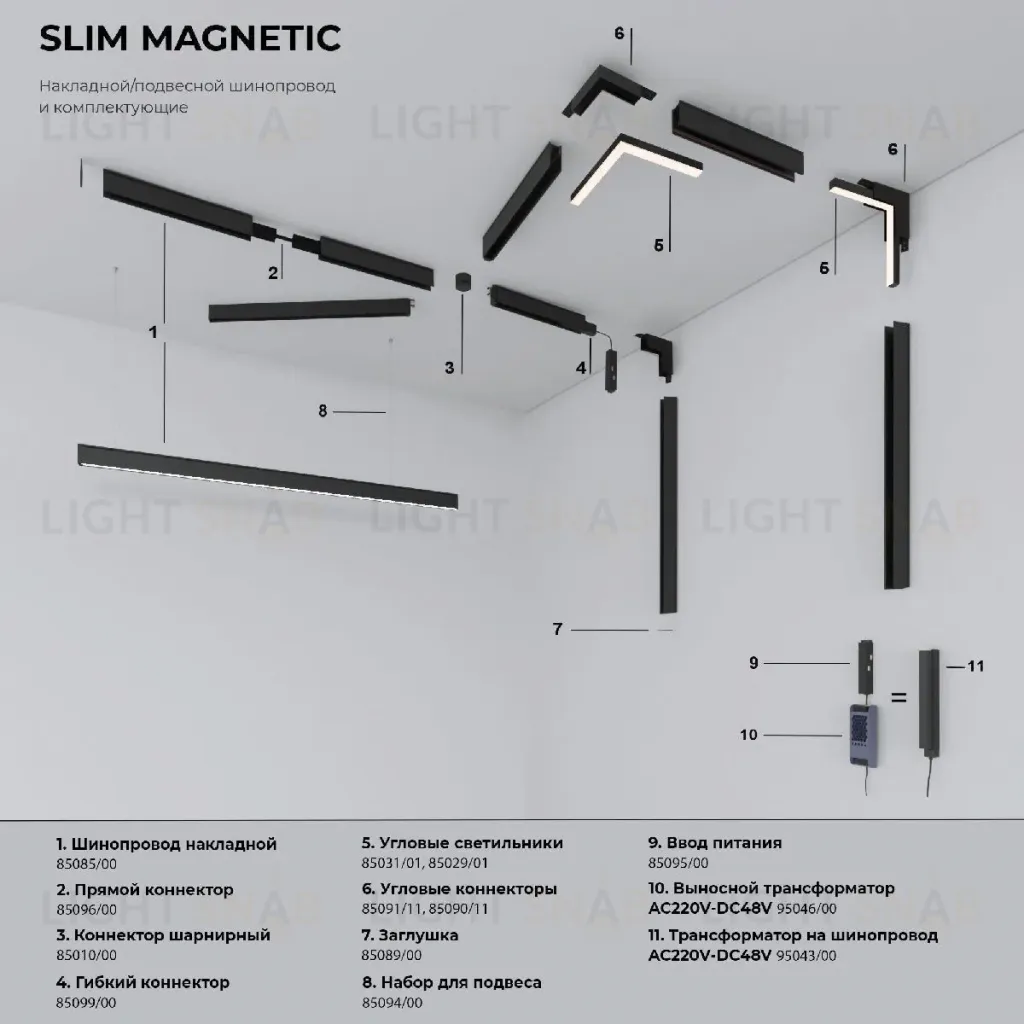 Трековый магнитный светильник Elektrostandard Slim Magnetic 4690389206481 85006/01 a067377 4690389206481