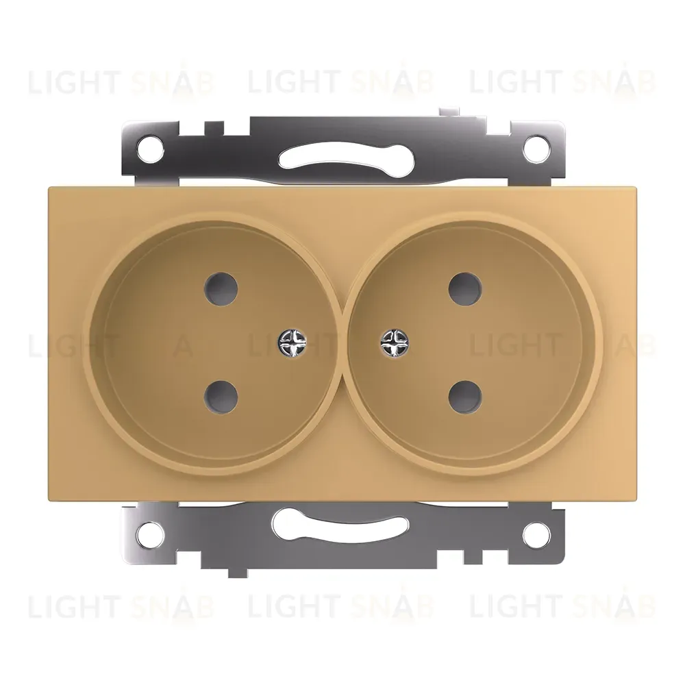 Розетка двухместная с защитной шторкой Stekker GLS10-7113-08 Катрин 49225 49225