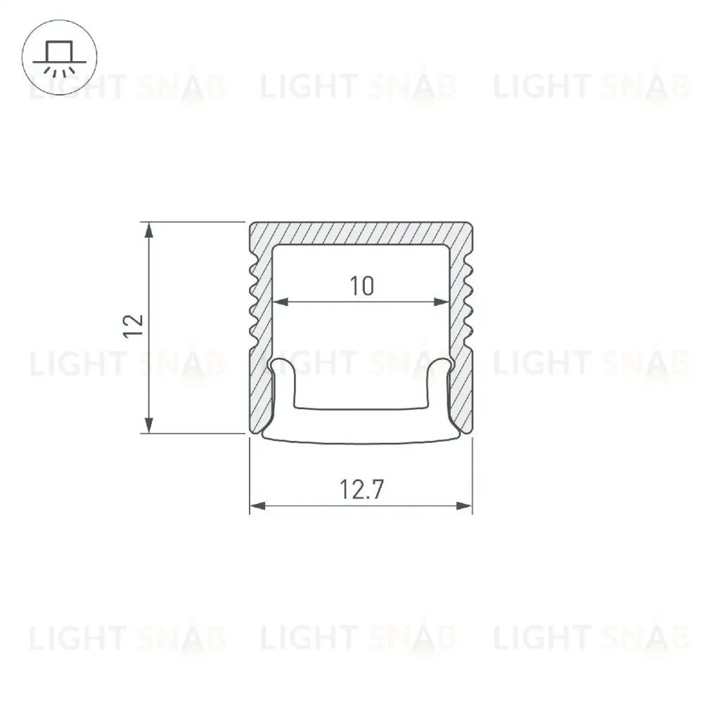 Профиль Arlight FANTOM-BENT-W12-SIDE-2000 ANOD 040326(1) 040326(1)
