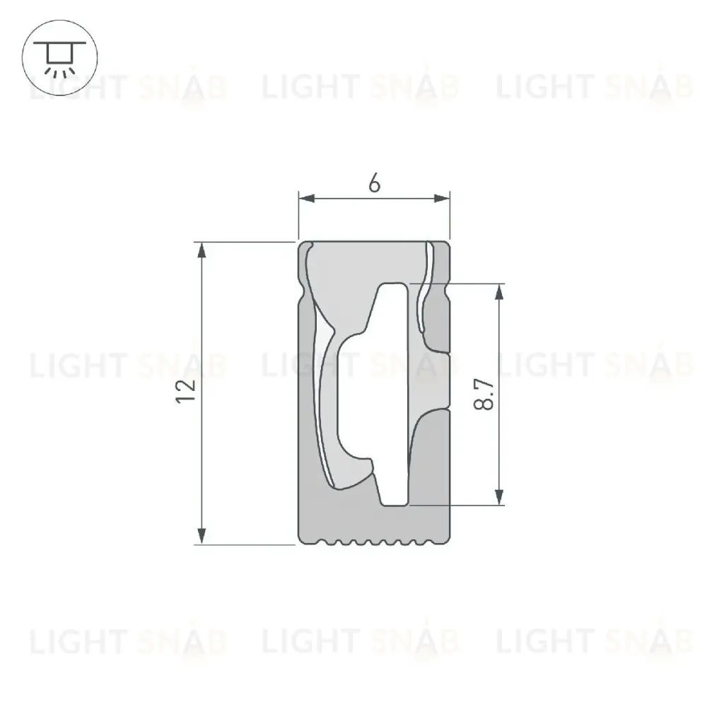 Силиконовый профиль Arlight WPH-FLEX-0612-SIDE-S8-10m BLACK 045785 045785