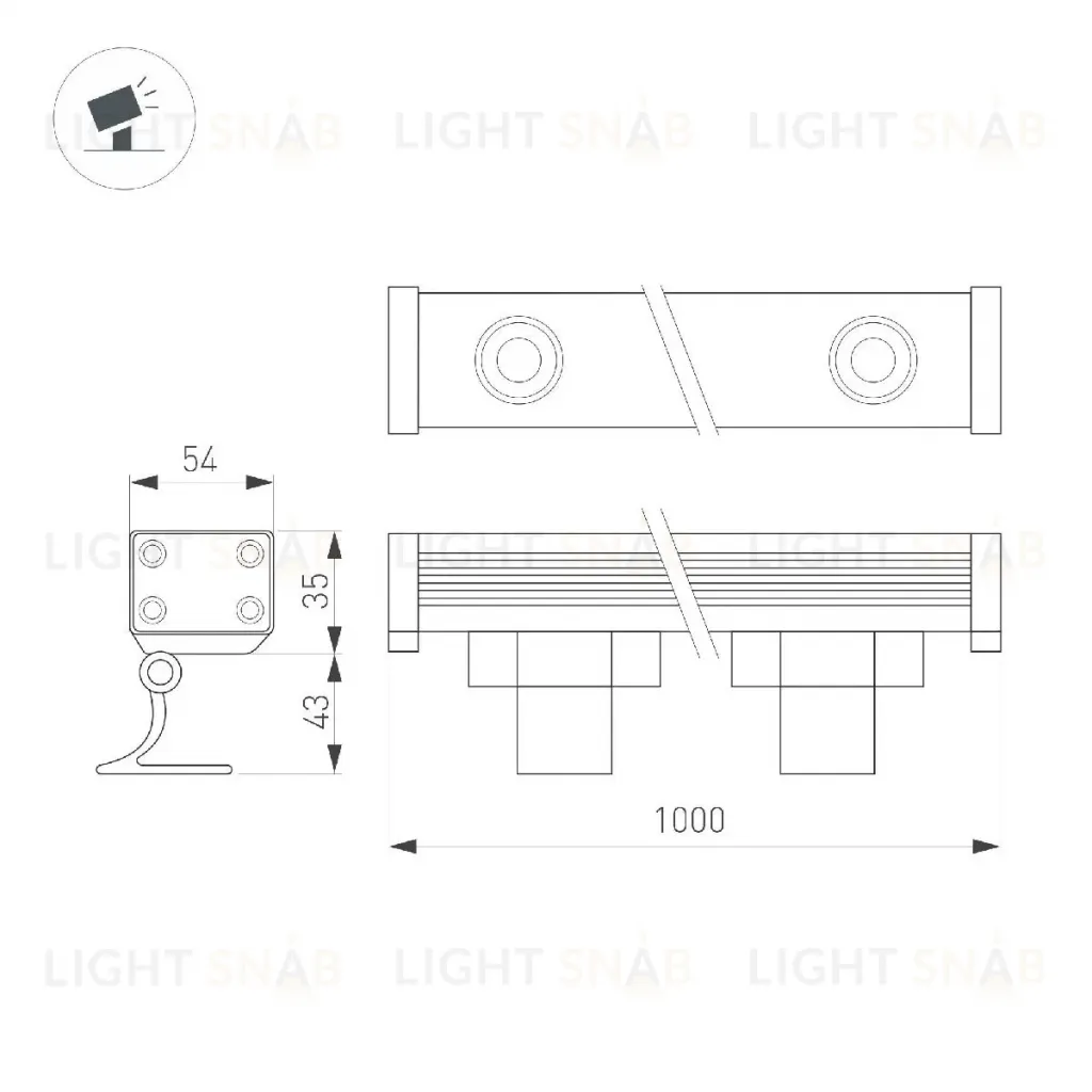 Линейный прожектор Arlight AR-LINE-1000-36W Day4000 (GR, 15x60 deg, 230V) 045472 045472
