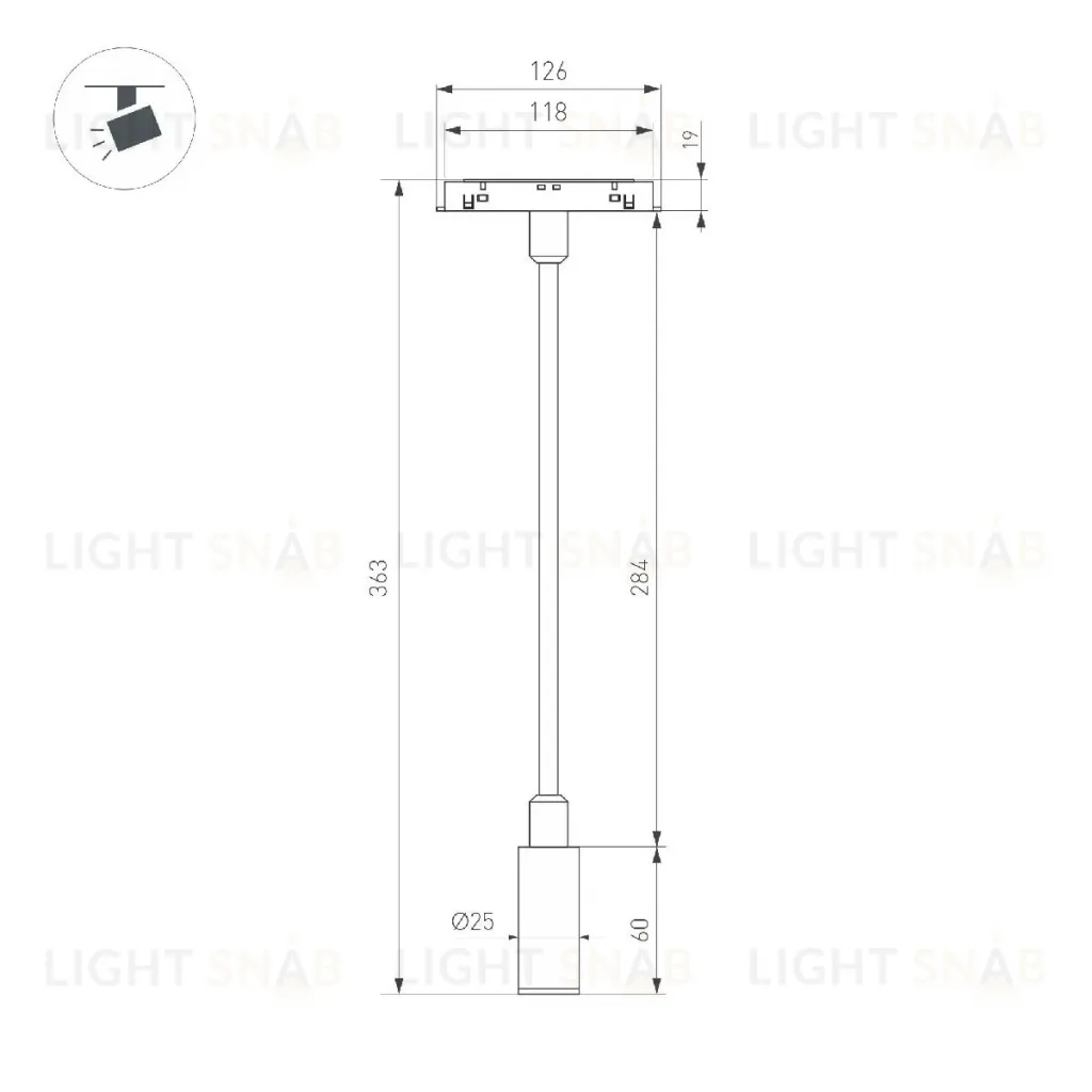 Трековый магнитный светильник Arlight MAG-ORIENT-SPOT-FLEX-R25-3W Warm3000 (BK, 24 deg, 48V) 049562 049562