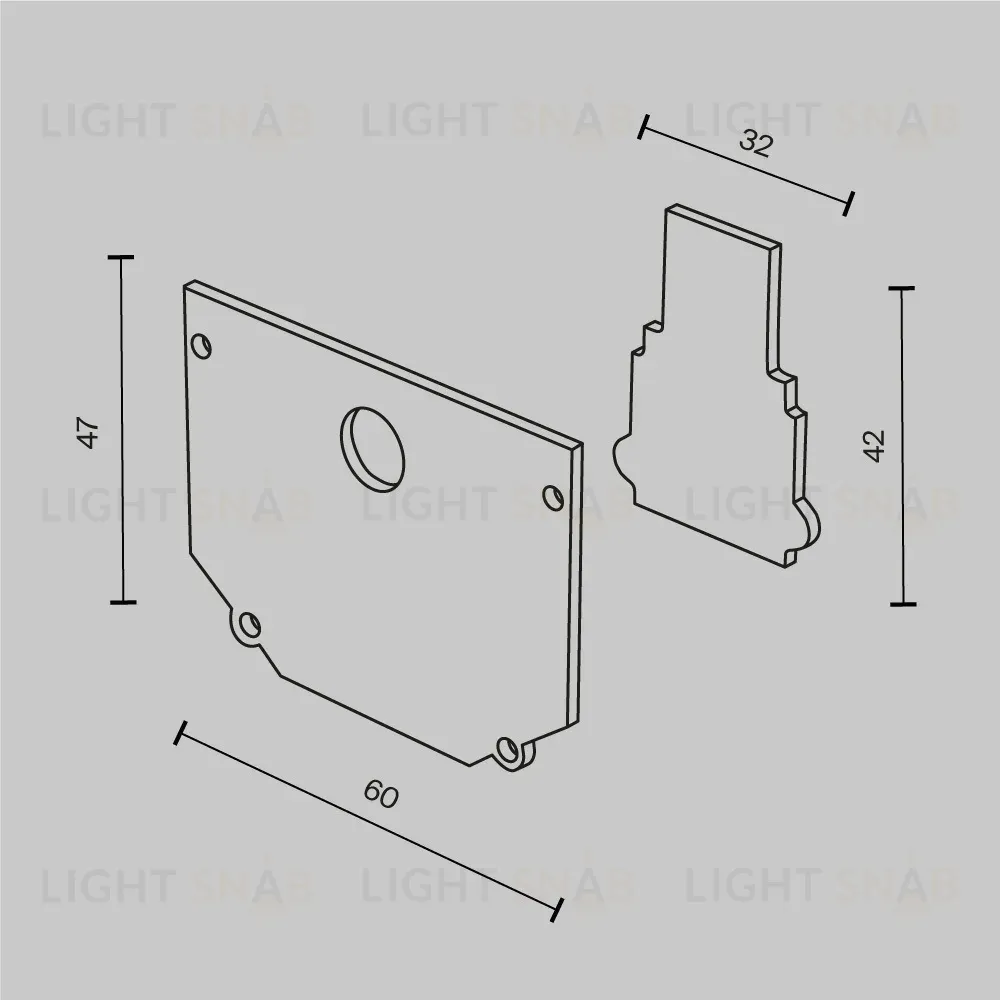 Комплект заглушек к шинопроводу Maytoni Technical Magnetic track system Exility Accessories for tracks Exility TRA034EC-SCH-42B TRA034EC-SCH-42B