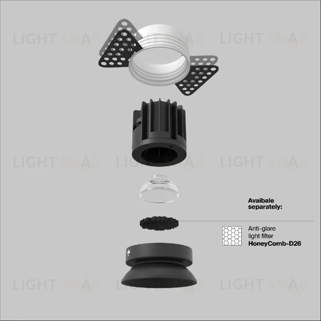 Встраиваемый светильник Maytoni Round DL058-7W4K-TRS-B DL058-7W4K-TRS-B