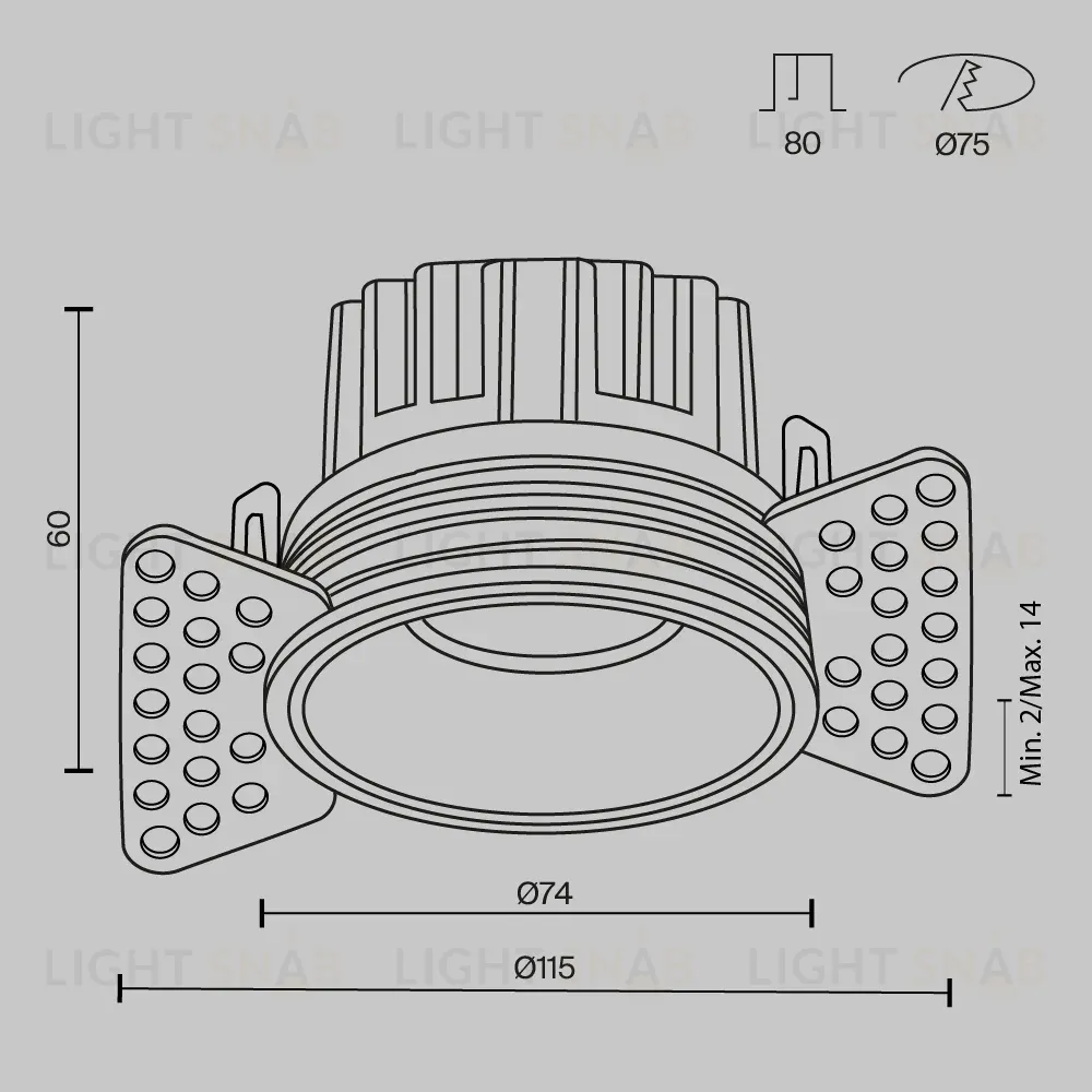 Встраиваемый светильник Maytoni Round DL058-12W3K-TRS-BS DL058-12W3K-TRS-BS