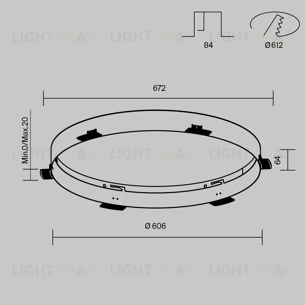 Рамка для встраиваемого светильника Maytoni Downlight DLA032-TRS90-W DLA032-TRS90-W