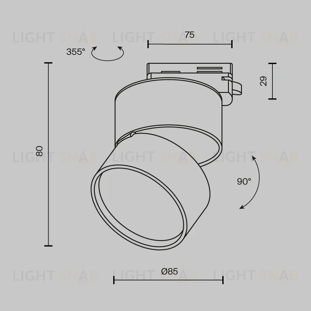 Трековый однофазный светильник Maytoni Onda TR007-1-12W4K-B-1 TR007-1-12W4K-B-1