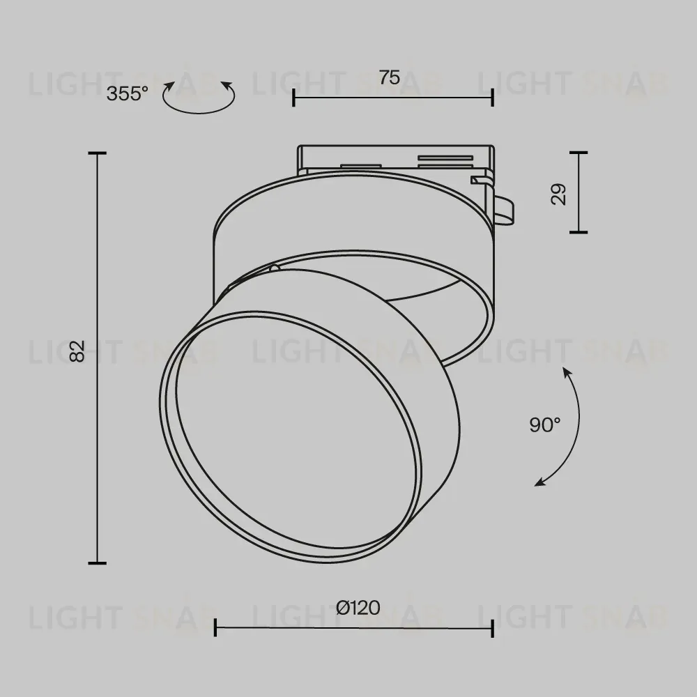 Трековый однофазный светильник Maytoni Onda TR007-1-18W3K-B-1 TR007-1-18W3K-B-1
