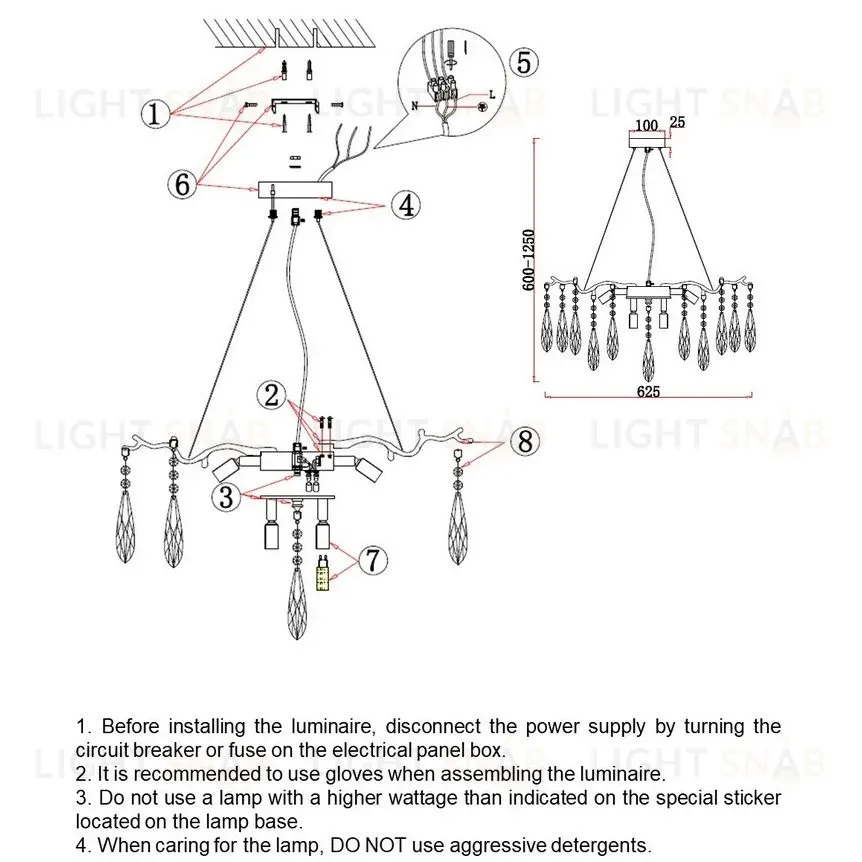 Подвесная люстра Omnilux Batelli OML-52903-08 OML-52903-08
