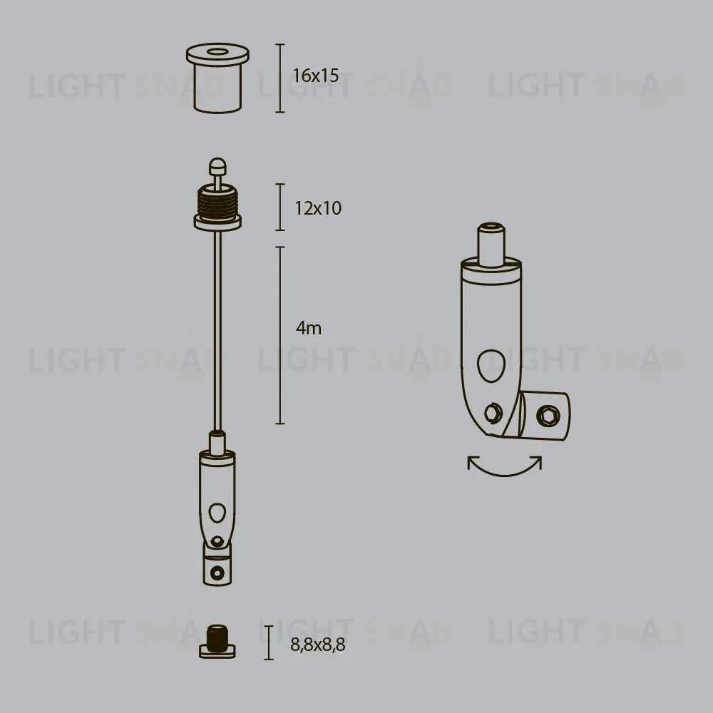 Комплект подвесов для радиусного профиля Maytoni Led strip ALM-3535R-P-2M ALM-3535R-P-2M