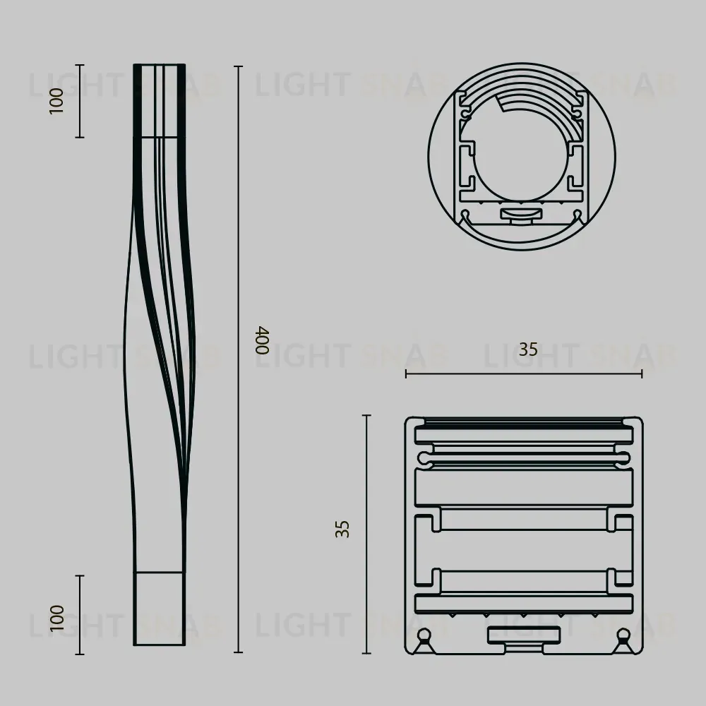 Радиусный профиль Maytoni Led strip ALM-3535R-B-TL-90°-0.4M ALM-3535R-B-TL-90°-0.4M
