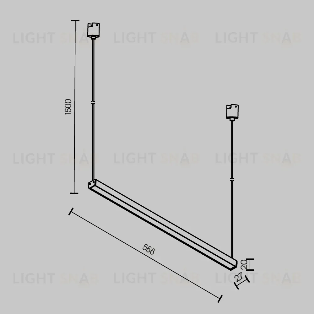 Трековый подвесной магнитный светильник Maytoni Basis TR170-1-26W3K-B TR170-1-26W3K-B