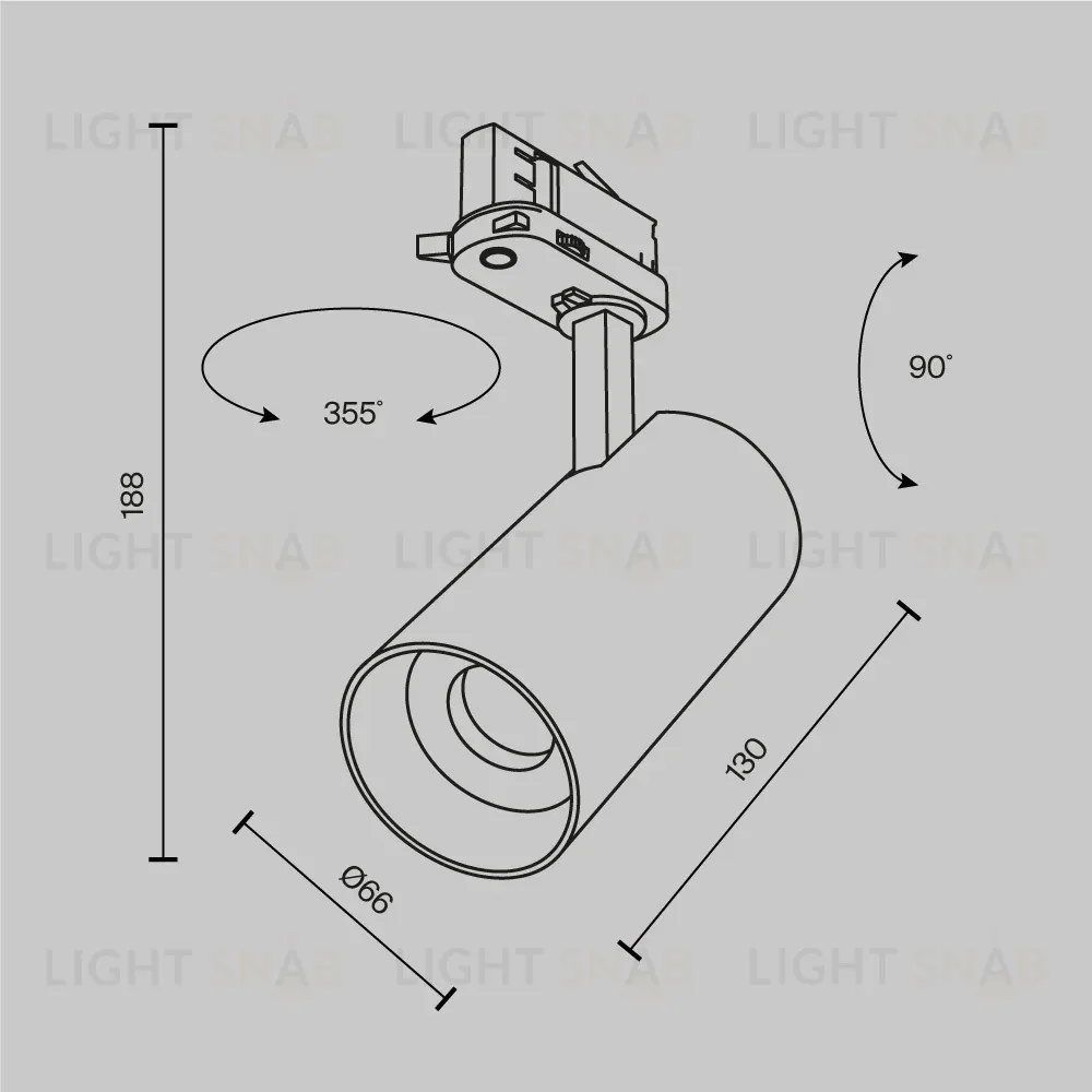Трековый трехфазный светильник Maytoni Focus Led TR197-3-20WCCT-M-B TR197-3-20WCCT-M-B