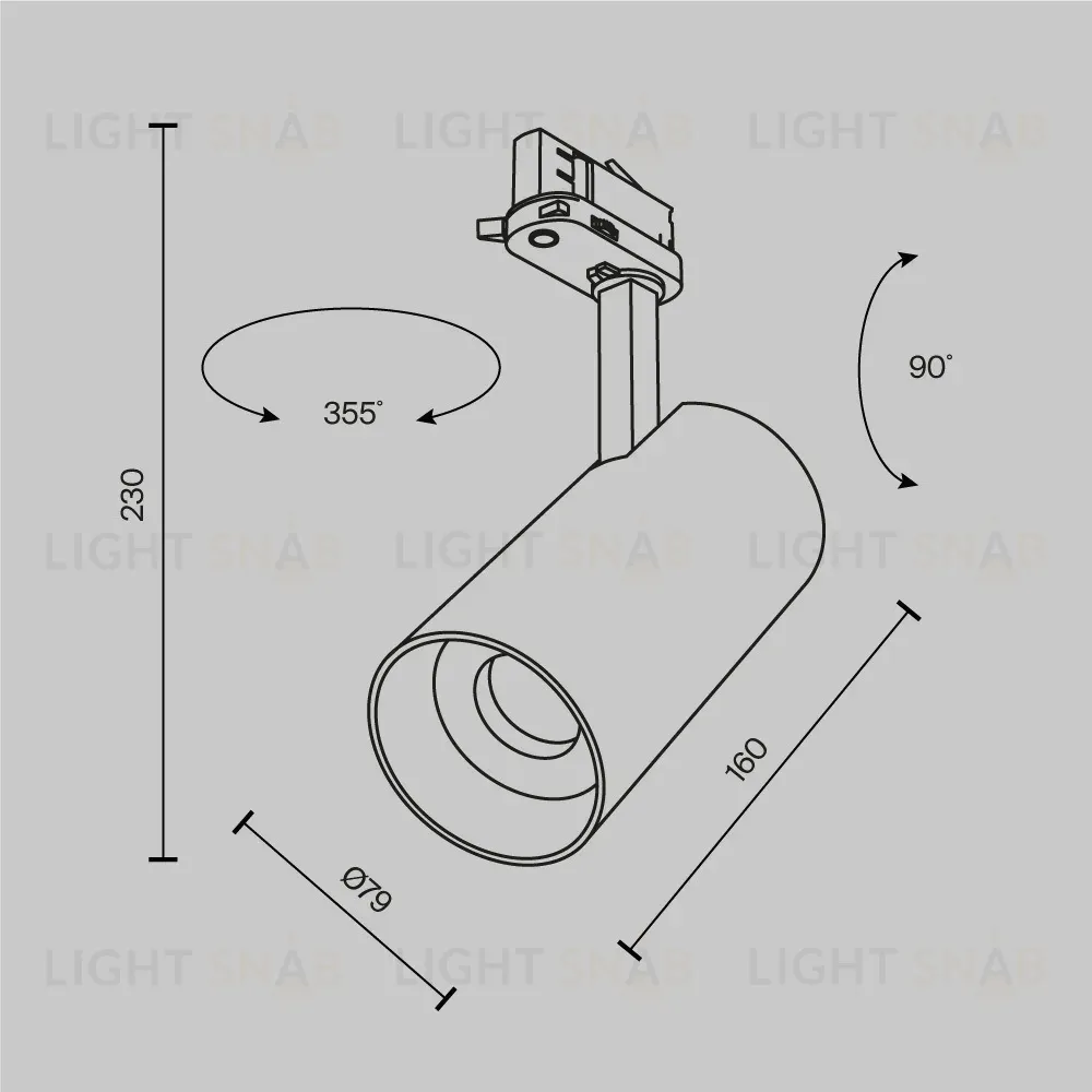 Трековый трехфазный светильник Maytoni Focus Led TR197-3-30WCCT-M-W TR197-3-30WCCT-M-W