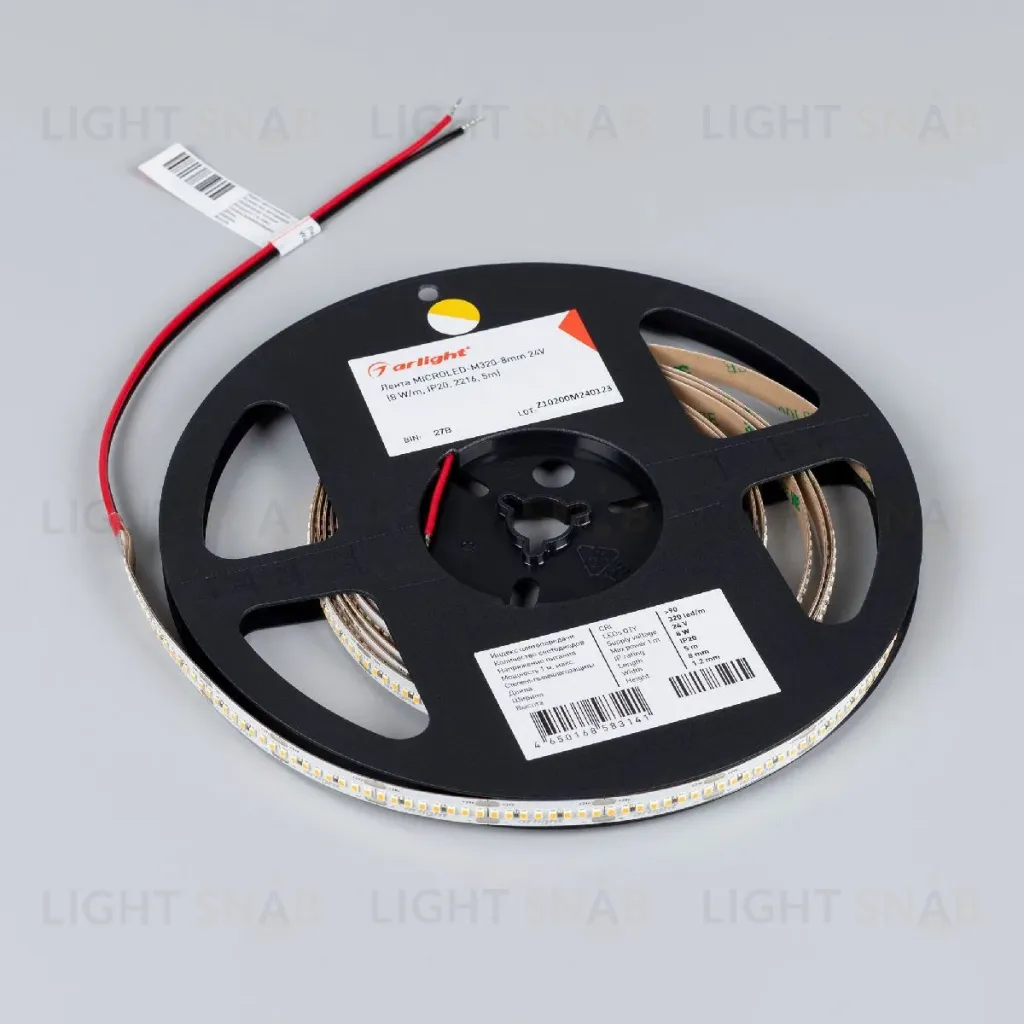 Светодиодная лента Arlight MICROLED-M320-8mm 24V Warm3000 (8 W/m, IP20, 2216, 5m) 047865 047865