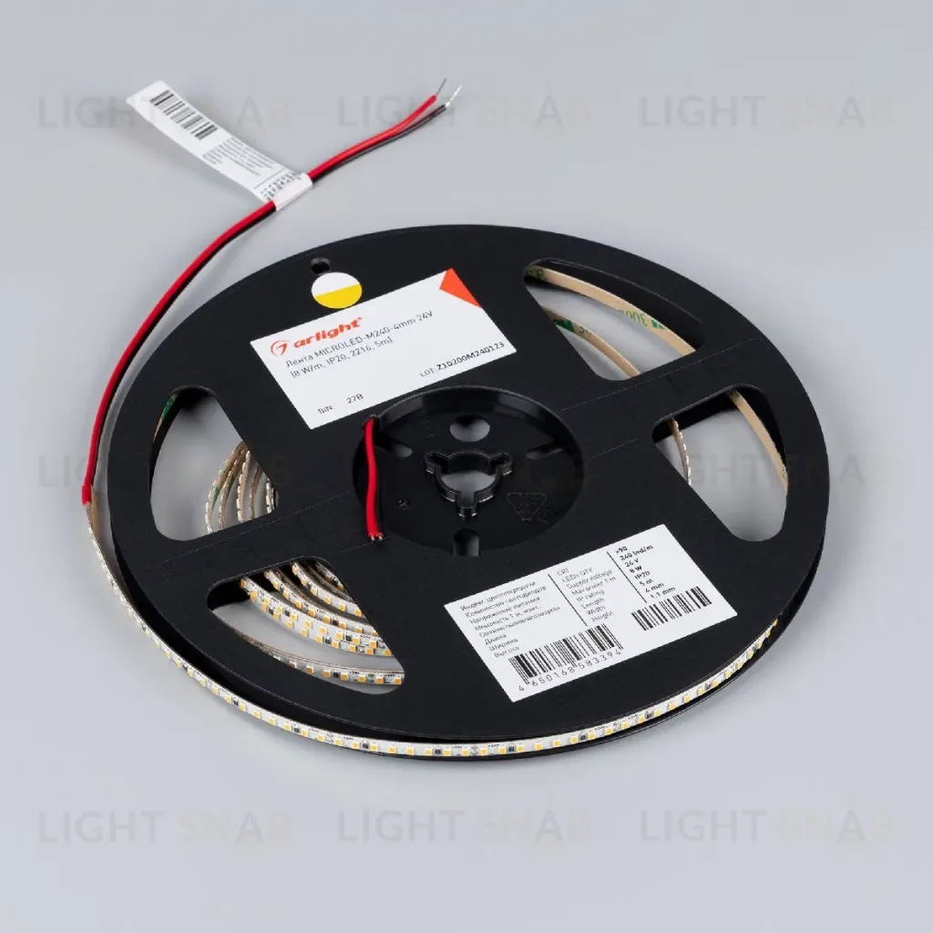 Светодиодная лента Arlight MICROLED-M240-4mm 24V White6000 (8 W/m, IP20, 2216, 5m) 047867 047867