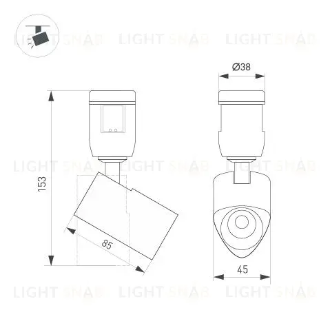 Трековый светильники Arlight ART-APRIORI-SPOT-TURN-R45-8W Day4000 039397 039397