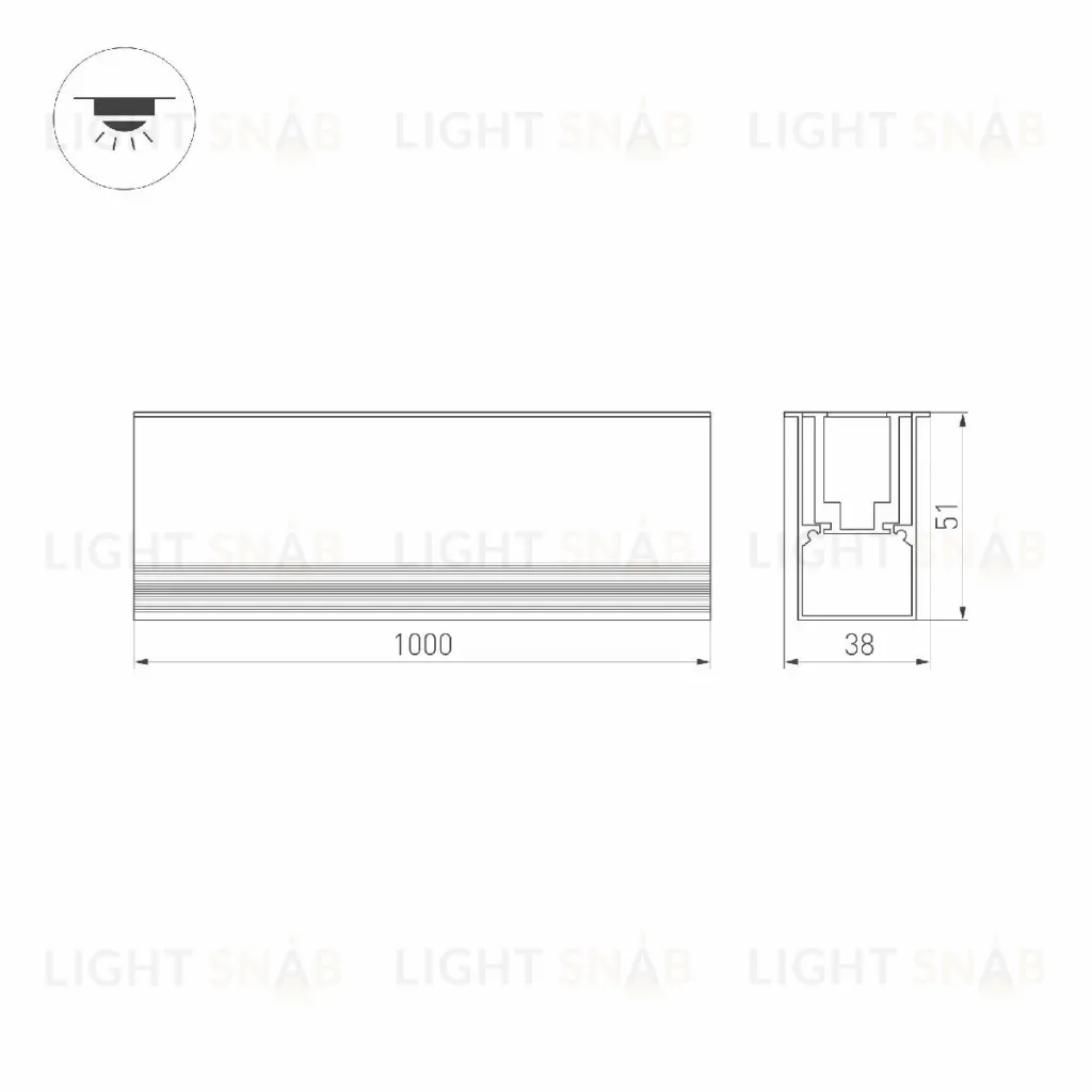 Грунтовый линейный светильник Arlight ART-LUMILINE-3351-1000-24W Warm3000 027994(1) 027994(1)