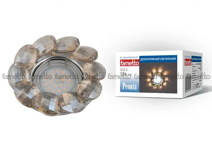 Встраиваемый светильник Fametto Peonia DLS-P114 GU5.3 CHROME/COGNAC DLS-P114 GU5.3 CHROME/COGNAC