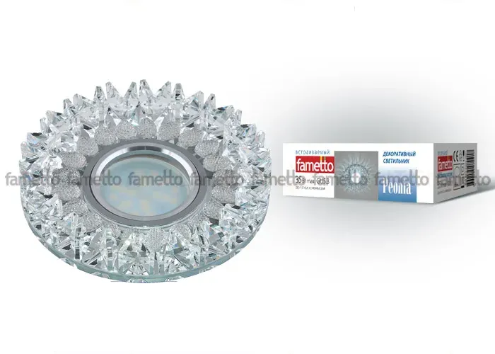 Встраиваемый светильник Fametto Peonia DLS-P101 GU5.3 CHROME/CLEAR DLS-P101 GU5.3 CHROME/CLEAR