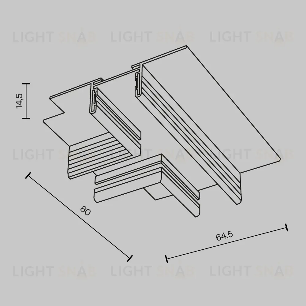 Т-образный коннектор встраиваемый Maytoni Basity TRA172CT-12B TRA172CT-12B
