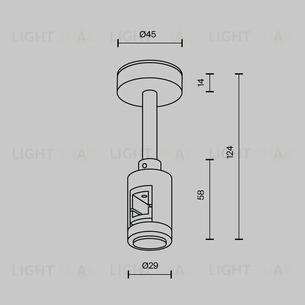 Крепление потолочное Short одинарное Maytoni Flarity TRA156C-S1-BS TRA156C-S1-BS