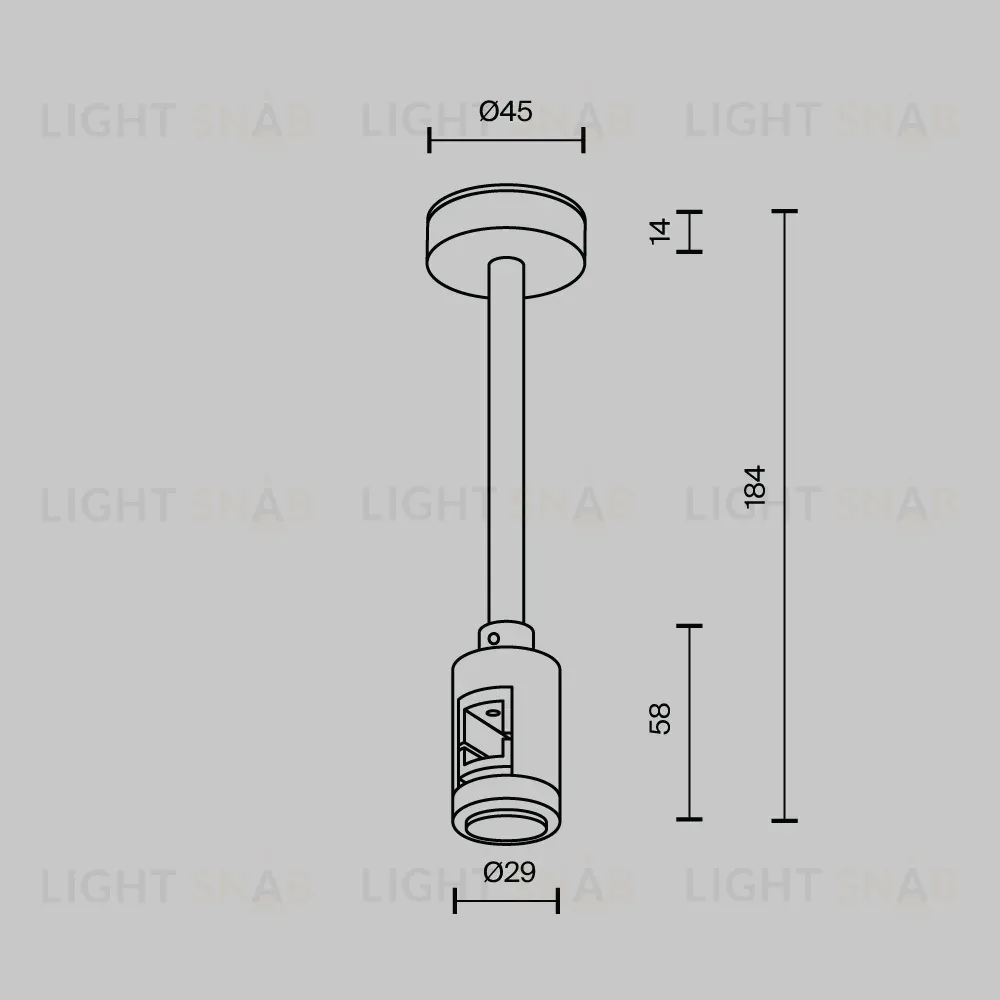 Крепление потолочное Short одинарное Maytoni Flarity TRA156C-SL1-B TRA156C-SL1-B