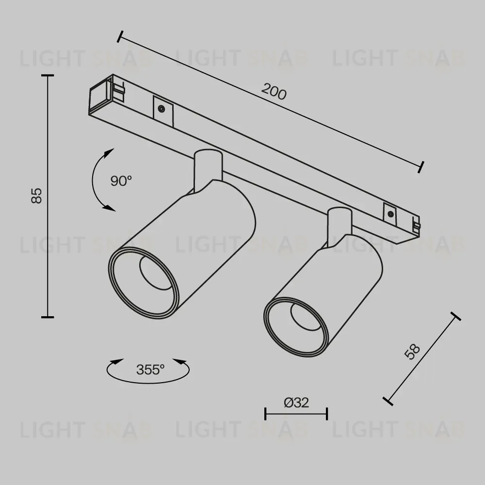 Трековый магнитный светильник Maytoni Focus Duo TR176-1-2X5WTW-M-B TR176-1-2X5WTW-M-B