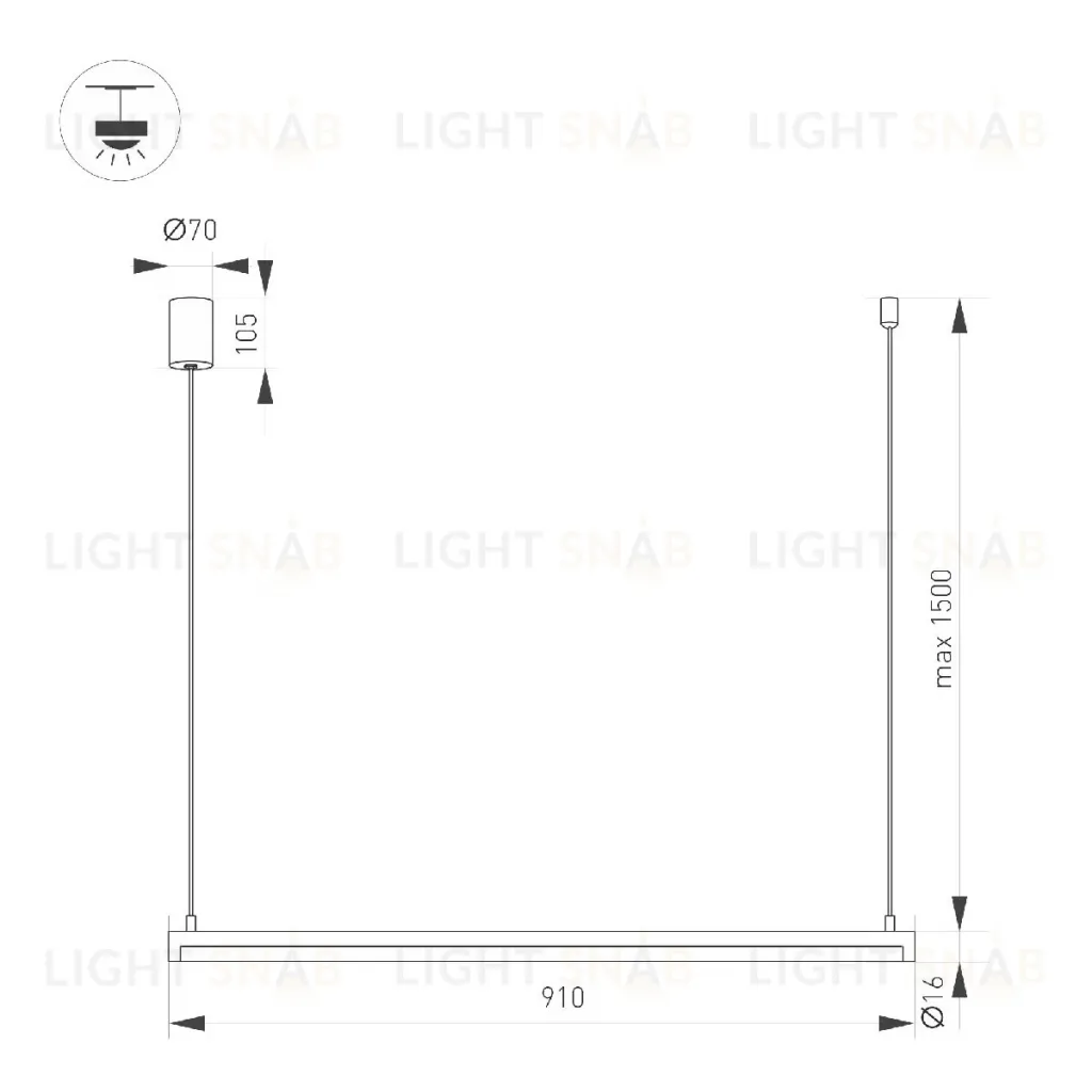Подвесной светильник Arlight SP-UMBRA-HANG-H-L900-15W Day4000 036943(1) 036943(1)