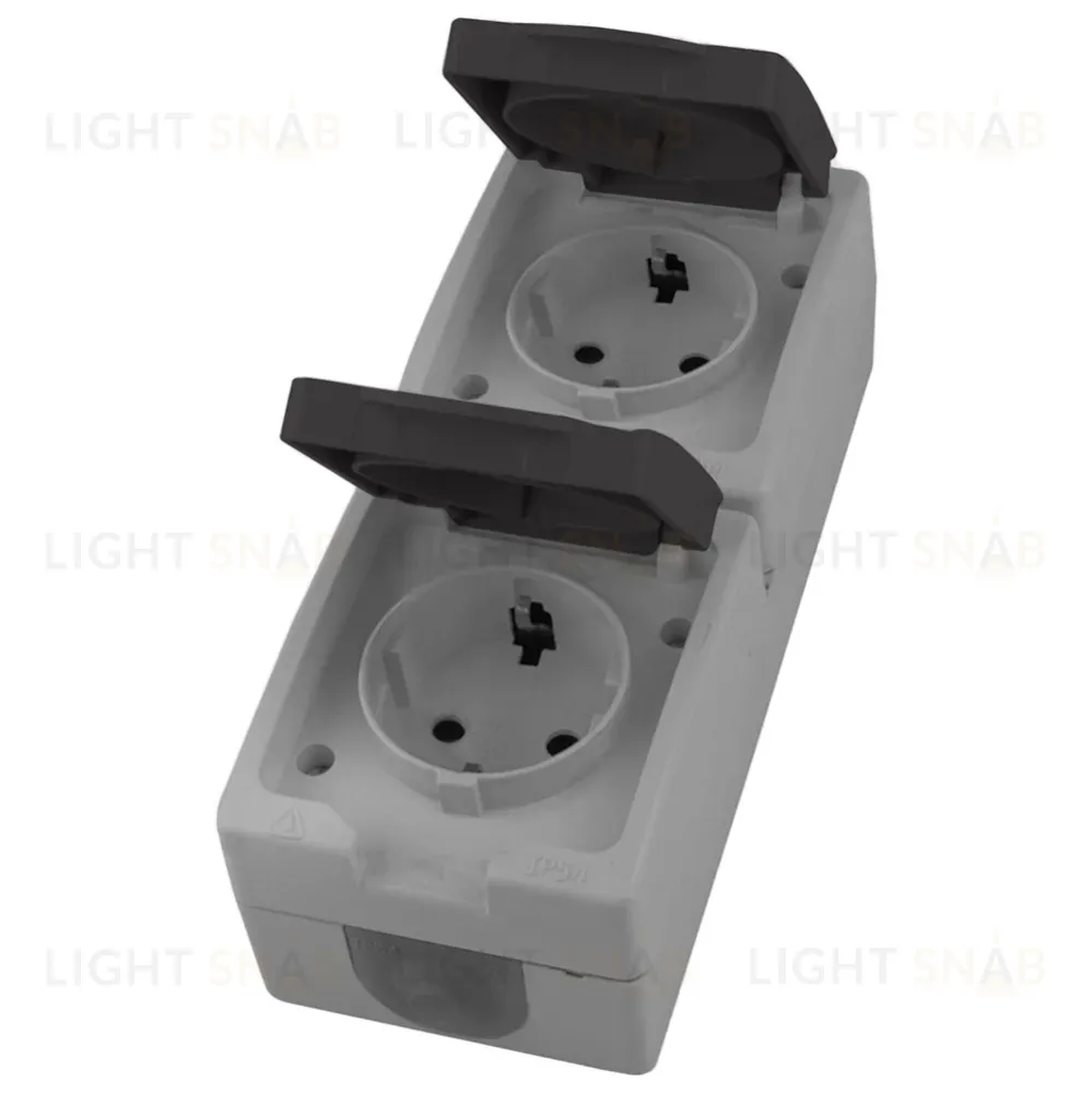 Розетка двухместная с крышкой с/з Stekker Велена PST16-12-54V 49724 49724