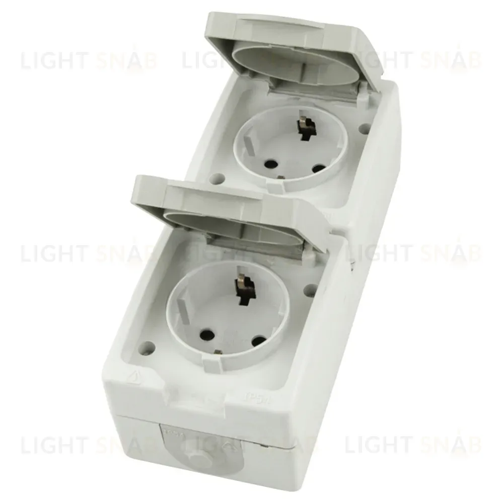 Розетка двухместная с крышкой с/з Stekker Велена PST16-22-54V 49737 49737
