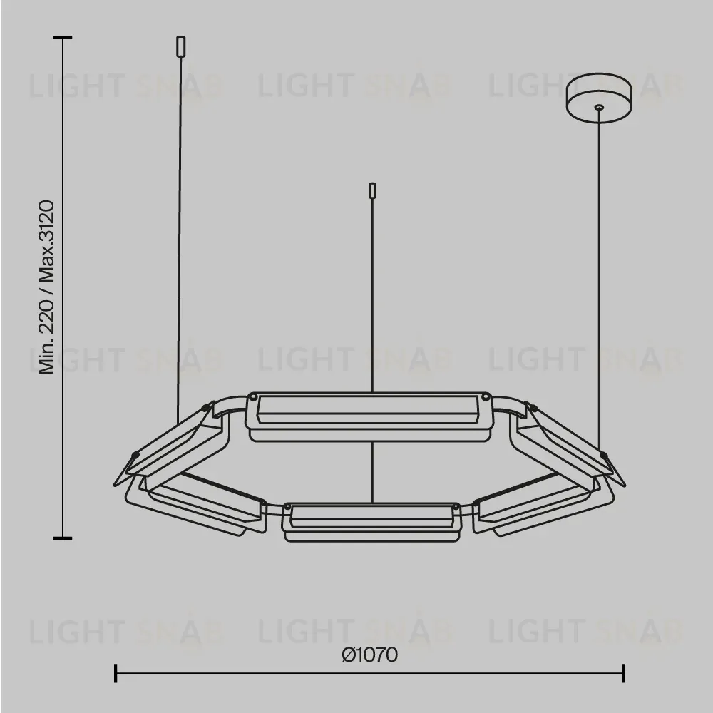 Подвесная люстра Maytoni Flat MOD296PL-L60BS3K MOD296PL-L60BS3K