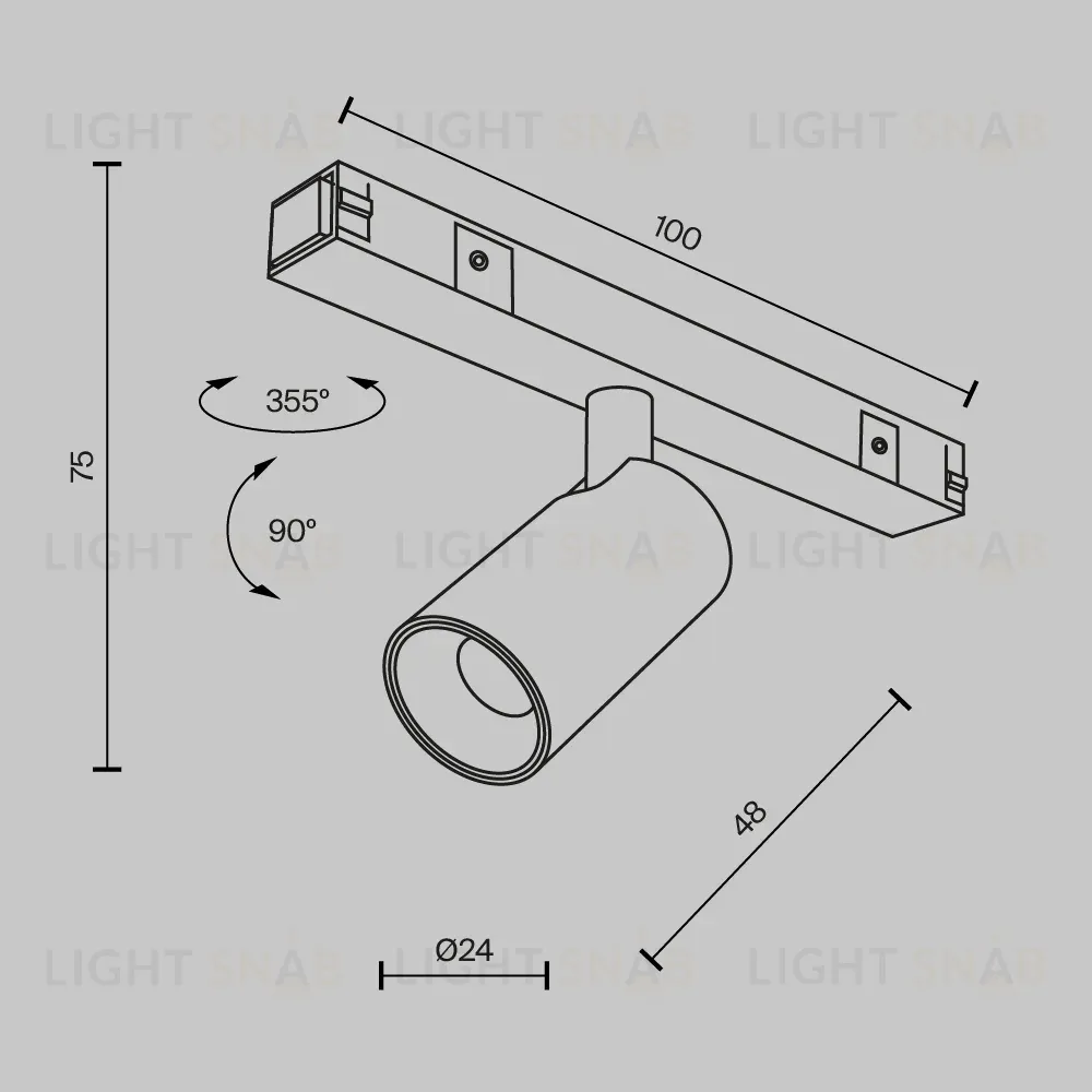 Трековый магнитный светильник Maytoni Focus Led TR176-1-3WTW-M-B TR176-1-3WTW-M-B